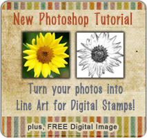 Photoshop Tutorial - turn photograph into line art for digital stamp image