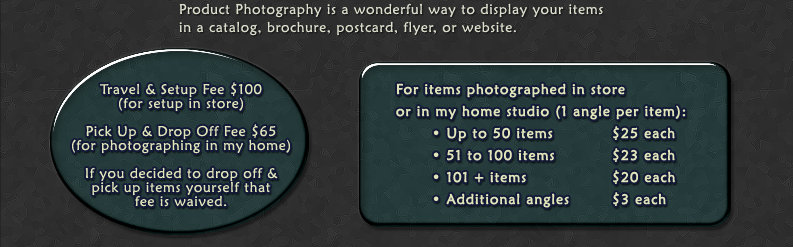 Product & Food Photography Pricing info