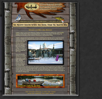 Web Design by Tiffany Richards for Gunflint Lodge, MN