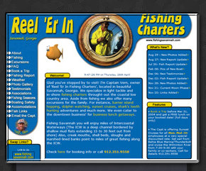 Web Design by Tiffany Richards for Reel Er In Fishing Charters in Savannah, GA