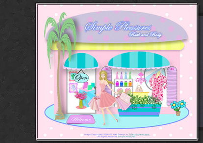 Web Design & Illustration by Tiffany Richards for Simple Pleasure Bath & Body Store in Stuart, FL